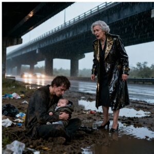 I found my grandson and his baby living in a tent under a bridge. He froze… He was always told i was dead. Then i took them home on my private jet and revealed the secret about his father… The truth left him in tears…