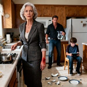 My son threw hot water at me when I refused to give my credit card to his child. He shouted, “Give money or get out.” So, I left quietly. Days later, he came home to an empty house and a stranger in a suit inside.