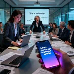 MIDWAY THROUGH MY PRESENTATION, MY MANAGER SLAMMED HER HAND ON THE TABLE AND SAID, “THIS IS A DISASTER. SIT DOWN BEFORE YOU EMBARRASS US MORE.” PEOPLE GASPED. SOME EVEN WHISPERED. MY FACE BURNED, BUT I KEPT PACKING MY NOTES SLOWLY. SHE THOUGHT SHE’D CRUSHED ME. SHE HAD NO IDEA THE CLIENT HAD JUST TEXTED: “STEP OUTSIDE. YOUR MANAGER’S ABOUT TO GET A SURPRISE…”