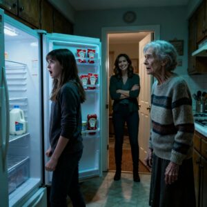 MY DAUGHTER ARRIVED AND FOUND ME SITTING IN DARKNESS: “MOM, WHY IS THERE NO FOOD? YOU GET AN $8,000 PENSION EVERY MONTH!” SUDDENLY, MY DAUGHTER-IN-LAW APPEARED AND SMUGLY DECLARED: “I CONTROL EVERY DOLLAR SHE RECEIVES!”. MY DAUGHTER REMOVED HER EARRINGS… AND DID SOMETHING THAT LEFT HER SPEECHLESS.