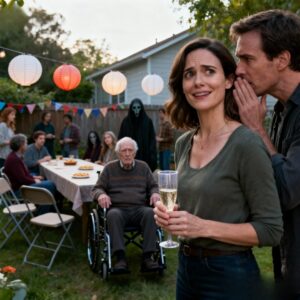 My mom and sister were hosting Grandpa’s 90th birthday. My husband leaned in and whispered: “Get your bag. We’re leaving. Act like nothing’s wrong.” I thought he was being dramatic-until he locked the car doors and said, “Something’s VERY, VERY WRONG.” Five minutes later, I called the POLICE…