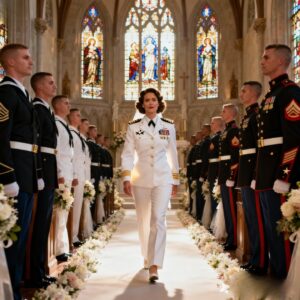 MY SISTER LAUGHED: “YOU’RE WEARING THAT TO YOUR WEDDING?” BUT I WALKED IN WEARING WHITE. 4 STARS ON MY SHOULDER. 200 SEALS STOOD UP AND SAID: “ADMIRAL ON DECK!” FAMILY DIDN’T STAND. MY TEAM DID