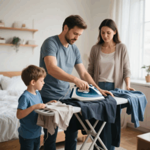 My son woke me up at 5 in the morning to iron his wife’s clothes for work, and I’m the mother.