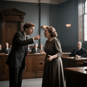 IN COURT, MY SON POINTED AT ME AND SHOUTED, “THIS OLD WOMAN ONLY KNOWS HOW TO WASTE WHAT SHE NEVER EARNED!” HE DEMANDED MY LATE HUSBAND’S ENTIRE FORTUNE AS HIS OWN. HIS LAWYER SMILED, CERTAIN THEY’D ALREADY WON. BUT WHEN I STOOD AND SPOKE JUST THREE WORDS—THE JUDGE’S HAND BEGAN TO TREMBLE. -TRUE STORY