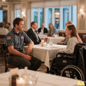 Blind Date Disaster — The Poor Mechanic Sat at the Wrong Table—and Met the CEO’s Paralyzed Daughter… and the whole city is buzzing about their shocking love!