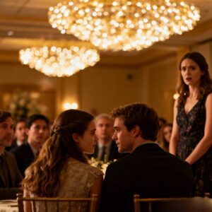 I was forced to sit alone at my sister’s wedding. Then a man whispered, ‘act like you’re with me.’ she froze when he caught the bouquet before it hit my face.