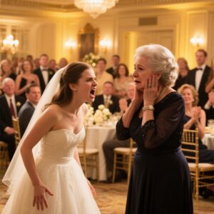 AT MY SON’S WEDDING, MY DAUGHTER-IN-LAW DEMANDED MY APARTMENT KEYS IN FRONT OF 130 GUESTS. WHEN I REFUSED, SHE SLAPPED ME SO HARD. I LEFT AND MADE A PHONE CALL 30 MINUTES LATER A MAN APPEARED AT THE DOOR OF THE HALL AND WHEN THEY SAW WHO IT WAS THEY BEGAN TO CRY…