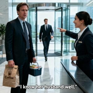 I DECIDED TO DROP BY MY WIFE’S WORKPLACE AS A VP. AT THE LOBBY, THERE WAS A SIGN THAT SAID ‘VISITORS MUST REGISTER.’ I TOLD THE CLERK I WAS THE VP’S HUSBAND. HE CHUCKLED AND SAID, ‘SIR, I KNOW HER HUSBAND WELL! THERE HE IS, ARRIVING RIGHT NOW. SO, I DECIDED… TO PLAY ALONG AND…