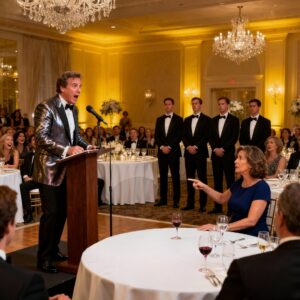 “Let me introduce… My disgrace, Rechel.” My father announced to the wedding guests. My brother sneered: “Poor thing. As usual.” I smiled and stood up to leave. Then the bride froze: “Admiral… Is that you?” My father paled. My brother trembled. 500 frightening guests…