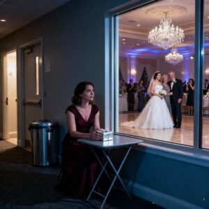 AT MY SISTER’S WEDDING, I FOUND MY SEAT-OUTSIDE, NEXT TO THE TRASH CANS. SHE SMIRKED, “GUESS YOU DON’T COUNT.” I TOOK MY GIFT, STOOD UP, AND WALKED OUT WITHOUT A WORD. MINUTES LATER… SHE WENT PALE & SCREAMED