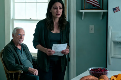 I came home for Thanksgiving. The house was empty — except for my husband’s stepfather in a rocking chair. A note said, “Gone on a cruise with my ex. You’ll stay home and take care of stepdad — he needs you.” The stepfather opened one eye and said, “Shall we begin?” I nodded. Four days later, my husband was begging…