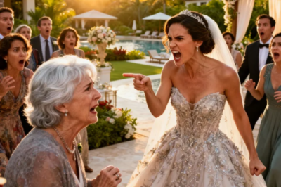 What are you doing here? you weren’t invited,” my son’s bride snapped at the wedding. I just smiled and said, “i brought a very special guest who’s dying to see you.” When she saw who was behind me… Her face lost all color.