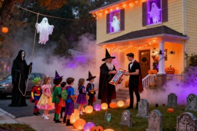 I JUST MOVED TO A NEW NEIGHBORHOOD. THERE’S AN ELDERLY MAN ON THE CORNER. EVERY HALLOWEEN, HE DECORATES HIS ENTIRE HOUSE AND GIVES OUT FULL-SIZE CANDY BARS. KIDS COME FROM MILES AWAY. NEIGHBORS SAY HE’S BEEN DOING THIS FOR 30 YEARS. I WAS CURIOUS. WHY DOES AN ELDERLY WIDOWER SPEND THOUSANDS OF DOLLARS EVERY YEAR ON HALLOWEEN? SO I OFFERED TO HELP HIM DECORATE. I GOT TEARS ON MY EYES WHEN I UNDERSTOOD THE REASON WHY DID IT.