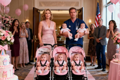 “Damaged goods,” mom whispered loudly at my sister’s baby shower. “Too broken to ever have children.” Thirty guests stared at me with pity. I smiled and checked my watch. The door opened. Maria — my nanny — walked in carrying my two-year-old triplets. Behind her, my husband, Dr. Alexander Cross, chief of neurosurgery, held our newborn twins. Mom dropped her teacup when my husband announced…