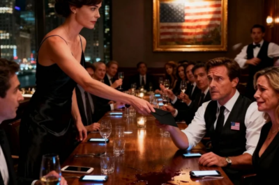 At my birthday dinner, my husband stood up and said, “Congratulations, failure. We’re finished.” Forty people laughed. His mistress sat right beside him. I didn’t cry — i slid a black envelope across the table. I said, “Call your parents. Their house is gone. Call your sisters. Their tuition just vanished.” The laughter died in seconds.