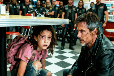 Girl hid under a biker’s table to escape her stepdad — what happens next is shocking