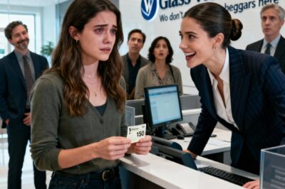 “$150? WE DON’T SERVE BEGGARS HERE”. MY SISTER LAUGHED IN FRONT OF EVERYONE AT THE BANK. NO ARGUMENT. JUST QUIET. THE NEXT MORNING, HER DIRECTOR CALLED A MEETING ABOUT MY $4.2B. AND NOW SHE’S… BEGGING A BEGGAR.