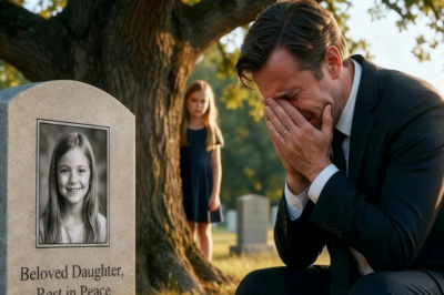 Millionaire cries at his daughter’s grave — not knowing she’s alive and watching him.