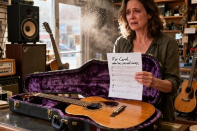 I BOUGHT A USED GUITAR AT A PAWN SHOP FOR $75. INSIDE THE CASE WAS SHEET MUSIC. A HANDWRITTEN SONG. THE TITLE: “FOR CAROL”. MY NAME IS CAROL. I NEVER LEARNED WHO WROTE IT. UNTIL I PLAYED THE SONG.