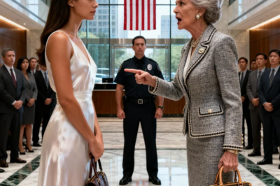 “Security, escort this woman out. She doesn’t work here,” my mother said loudly in the lobby. She didn’t recognize me after 7 years. When the guard asked for my ID, I smiled and said, “Check the name on the building.” Her face turned white when she saw “Morrison Enterprises” and realized who founded it.