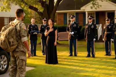 The soldier came home and froze when he saw his wife surrounded by 10 soldiers outside their house