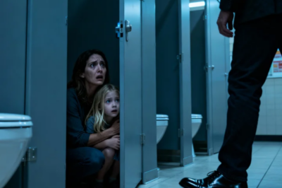 On our way home from shopping, my 8-year-old daughter suddenly grabbed my hand. “Mom, quick into the bathroom!” She dragged me into a stall and locked the door. I asked, “What’s going on?” She whispered, “Shh… don’t move. Look…” She peered under the door. I followed her gaze and froze in fear.