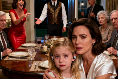 At family dinner, my sister mocked my daughter’s hearing aid. My dad said, “It’s just a joke – lighten up.” I stayed quiet. But my husband stood up. Without a word, he showed them the door. When they discovered next morning…
