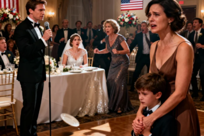 At my sister’s wedding, she mocked me in her speech: “My sister is a single mother, unwanted by anyone.” The room laughed. My mom added, “She’s a used product!” Then the groom stood up and grabbed the mic. The room froze.
