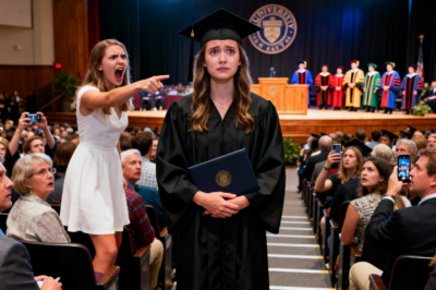 At my graduation ceremony, my sister stood up and shouted, “she cheated her way through college!” The entire auditorium stared. I walked to the podium, accepted my diploma, and… whispered to the dean… who smiled and nodded