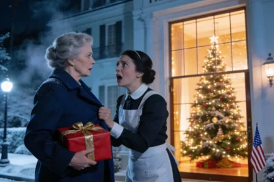 My son invited me to Christmas dinner after a year of silence. I reached his steps; the housekeeper grabbed my sleeve and whispered, “Don’t go in—leave right now.” I trusted her and walked away. Five minutes later, the phone rang—and everything changed.