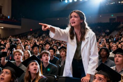 At my graduation ceremony, my sister stood up and shouted, “she cheated her way through college!”. The entire auditorium stared. I walked to the podium, accepted my diploma, and… Whispered to the dean… Who smiled and nodded.