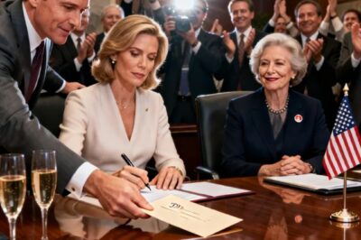 My husband served me divorce papers the night he became Ceo, in front of his board, his mother laughing like I was already gone, I signed calmly then a text hit my screen do not leave, dad is coming, and the doors burst open…