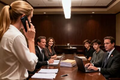 My mother tricked me into a “family meeting.” when I Arrved, lawyers were already there, ready to force me to sign everything cover. When I refused to hand over the inheritance, they threatened me. I just smiled and said, “one, two, three, four, five. You’re a lot of people.” then I texted only one message: “now!”