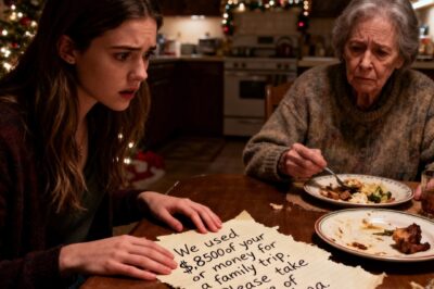 I Came Home for Christmas. The House Was Empty, Except for Grandma Eating Leftovers. A Note Said: “Spent Your $8,500 Loan on a Family Cruise. Take Care of Her.” Grandma Said “We’ll Fix This”. I Just Nodded. Four Days Later… They Were Begging…