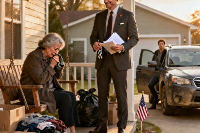 I came home to find my mother crying on the porch as my cousin shouted, “Get out this house is mine now!” I helped her into the car and made one quiet call. Thirty minutes later, police lights filled the yard. “Sir,” an officer said, “you’re under arrest.”