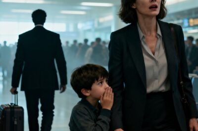 After my husband boarded a plane for a business trip, my six-year-old son suddenly whispered: “Mom… We can’t go back home. This Morning I heard Dad planning something bad for us.” So we hid. I panicked when I saw…