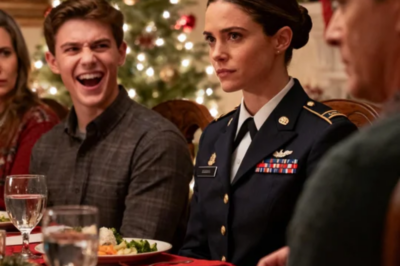 MY BROTHER LAUGHED AT ME FOR BEING “JUST A LOW-RANK SOLDIER” AT CHRISTMAS DINNER. THEN A RETIRED GENERAL FROZE, STARED AT MY BADGE, AND SAID: “WAIT… SHE’S THE ONE?” THE ROOM WENT DEAD SILENT.