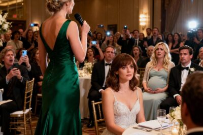 ”I’m announcing my pregnancy during your reception. Mom said it’s perfect timing.” My sister said it while I was putting on my wedding dress.i didn’t cry. I texted my maid of honor one word. When my sister stood up to make her announcement, my bestfriend got there first. What she revealed about my sister silenced the entire room.