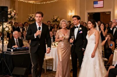 At my brother’s wedding, my mother mocked me over the mic, and the guests laughed. My brother smirked, “Careful he might cry.” I walked up, took the microphone, and said, “Now, let’s begin the ceremony.”