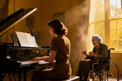 After her husband left her, the mother of three took a job with a dying rich man. She put up with his grumpy temper and abuse, but one day she sat down at the piano.