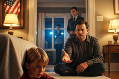 My son cried the entire drive to grandma’s house. “Daddy, please don’t leave me here.” My wife snapped, “Stop babying him.” I left him there. Three hours later, a neighbor called. “Your son ran to my house covered in blood. He’s hiding under my bed. He won’t stop shaking.” I raced there. What the neighbor showed me on her security camera made me collapse. The horrifying truth was…