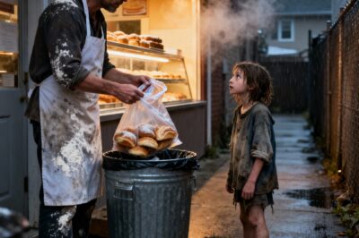 I WAS CLOSING MY BAKERY, THROWING OUT LEFTOVER CAKES. A LITTLE GIRL APPEARED. “DO YOU HAVE ANY EXPIRED CAKE?” SHE WAS 8 YEARS OLD. DIRTY CLOTHES. HUNGRY EYES. I GAVE HER TWO PIECES. SHE CAME BACK EVERY NIGHT. “ONE FOR ME. ONE FOR MY LITTLE BROTHER.” I FOLLOWED HER ONE NIGHT. AND WHAT I DISCOVERED MADE MY STOMACH TURN.