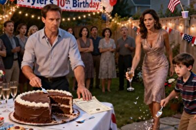 SERVANTS EAT LAST,” MY BROTHER LAUGHED AS MY SON HANDED OUT CAKE. “POOR KIDS LEARN THEIR PLACE EARLY.” HIS KIDS GRABBED SECOND HELPINGS. I QUIETLY OPENED MY BRIEFCASE. AND SAID I’M YOUR NEW….