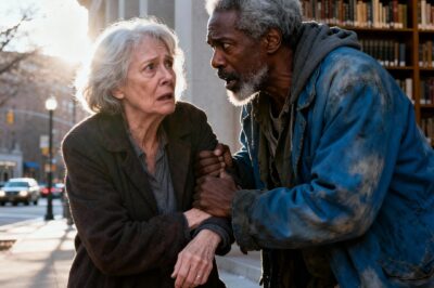 AFTER MY HUSBAND DIED, I GOT A NEW JOB AND EVERY DAY I LEFT A LITTLE MONEY FOR AN ELDERLY HOMELESS MAN WHO SAT OUTSIDE THE LIBRARY. ONE DAY, WHEN I BENT DOWN AGAIN, HE SUDDENLY GRABBED MY ARM AND SAID “YOU’VE BEEN SO KIND TO ME. DON’T GO HOME TONIGHT. STAY AT A HOTEL. TOMORROW I’LL SHOW YOU – TRUE STORY –