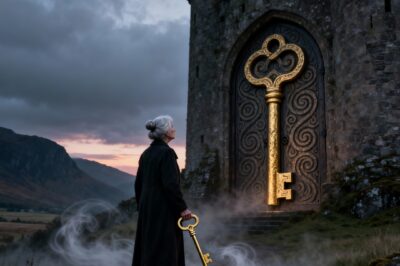 IN 1985, MY HUSBAND MADE A BET WITH ME: “IF YOU PUT UP WITH ME FOR 40 YEARS, I’LL GIVE YOU SOMETHING IMPOSSIBLE.” I LAUGHED, WE NEVER SPOKE ABOUT IT AGAIN. HE DIED IN 2024 – EXACTLY 40 YEARS LATER. TODAY, A LAWYER KNOCKED AND GAVE ME A KEY. AN ADDRESS IN SCOTLAND. AND A LETTER: “YOU WON THE BET. GO ALONE. DON’T TRUST ANYONE – NOT EVEN OUR CHILDREN.” WHEN I ARRIVED IN SCOTLAND AND OPENED THE DOOR…