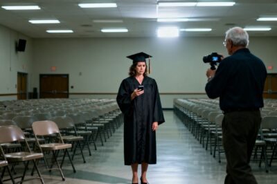 “LADIES AND GENTLEMEN… A GRADUATION WITH ZERO GUESTS” MY UNCLE SAID, WHILE FILMING ME IN THE EMPTY HALL I PAID FOR. MOM TEXTED “WE’RE AT YOUR BROTHER’S HOUSEWARMING. DON’T BE SALTY, LOVE YOU!”. THEN DAD ADDED “CATERING’S ON YOUR CARD – JUST $5,600, FORGOT MINE.” I SAID NOTHING. JUST SENT A THUMBS-UP. AN HOUR LATER, I ORDERED A DELIVERY TO MY BROTHER’S NEW HOME. THEY SMILED… UNTIL THEY READ THE NOTE. THEN THE CALLS STARTED…