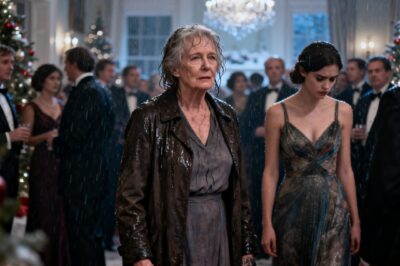 My son’s wife and her rich family looked down on me for being humble. On the way to their Christmas party, I helped a woman with her broken car. When I arrived late and dirty, they said: ‘we’d prefer if you left.’ then that same woman walked in, she was…