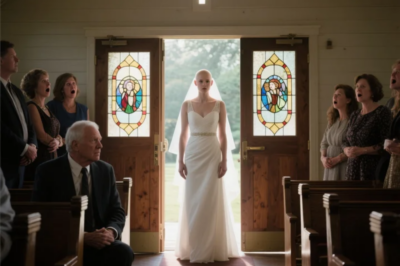 I woke up bald on my wedding day. My dad left a note: ‘Now you have the look that fits you, ridiculous girl.’ I wanted to cancel everything – but my CIA groom looked at me and said, ‘Go on. I have a plan…’ When the chapel doors opened, the room fell silent …and Dad panicked