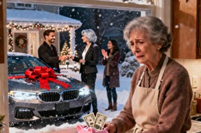 My son gave his mother-in-law a $60k BMW for Christmas. My gift? A piggy bank with $3 inside. I just smiled and went home. The next morning, I left them a Christmas gift on their doorstep that made his wife scream non-stop.
