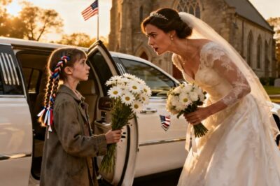 “Ma’am, would you like to buy a bouquet for good luck? Only two dollars!” said the girl, approaching the bride but as soon as the bride looked at her braids, she froze in shock